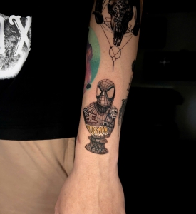 Hình Xăm Người Nhện- Blackwork tattoo  