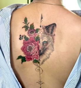 Hình xăm lưng-Style color 