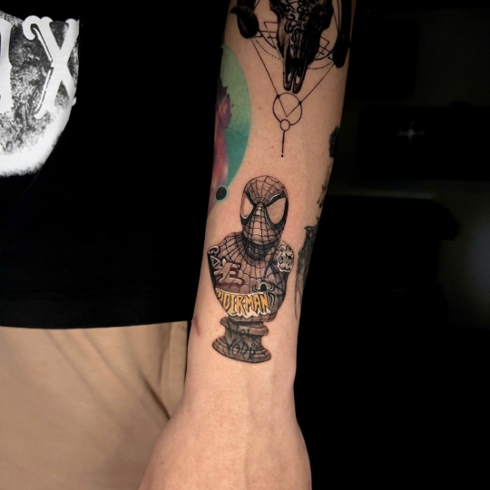 Hình Xăm Người Nhện- Blackwork tattoo 